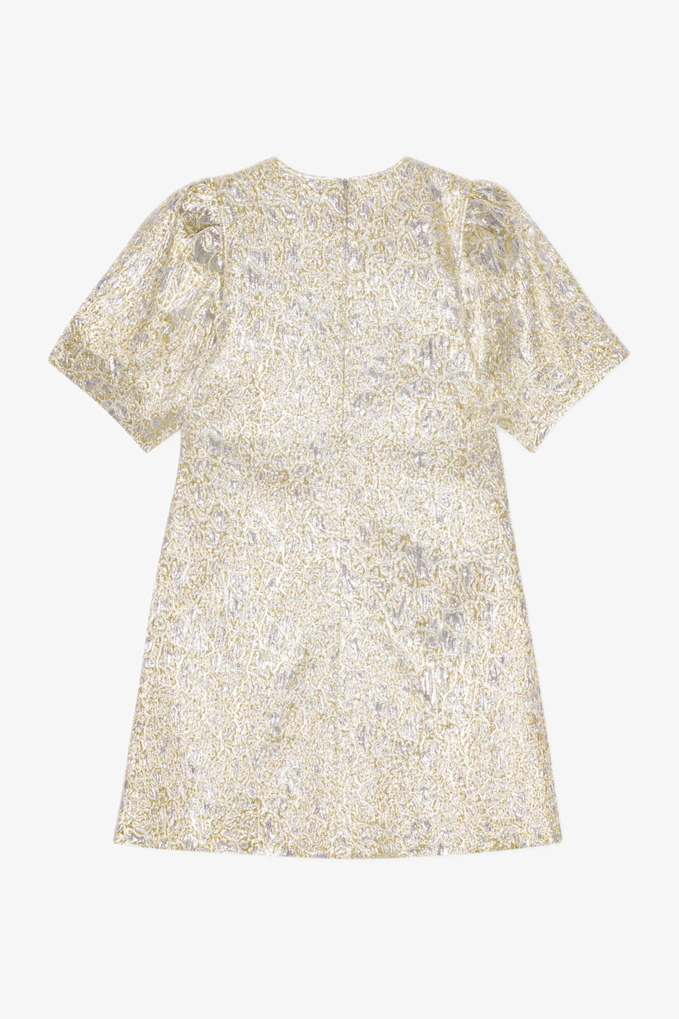 Gold and Silver Metallic A-Line Mini-kjole, Polyamide, in colour Gold/Silver - 2 - GANNI