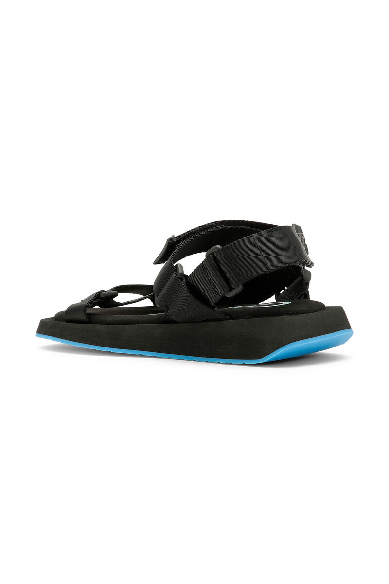 Performance Webbing Sandals, Recycled Polyester, in colour Black - 2 - GANNI