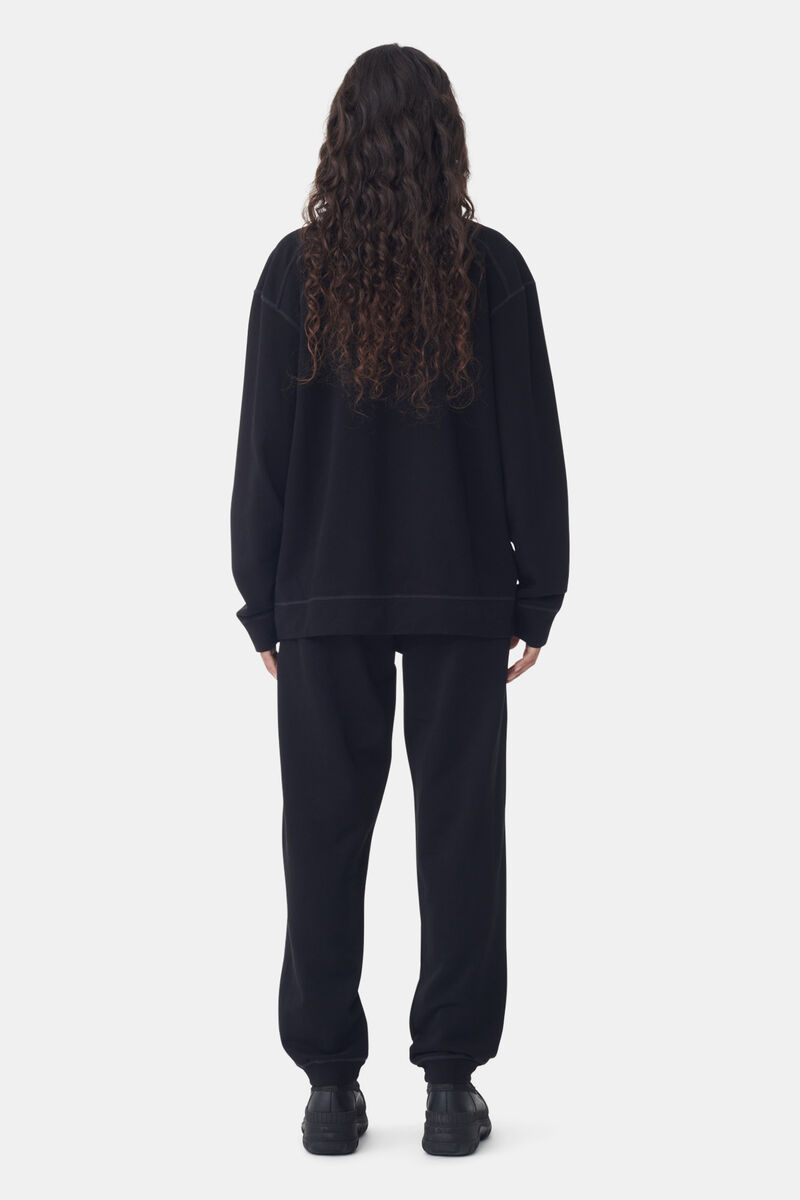 Schwarze Isoli-Hose mit Bündchen, Cotton, in colour Black - 4 - GANNI