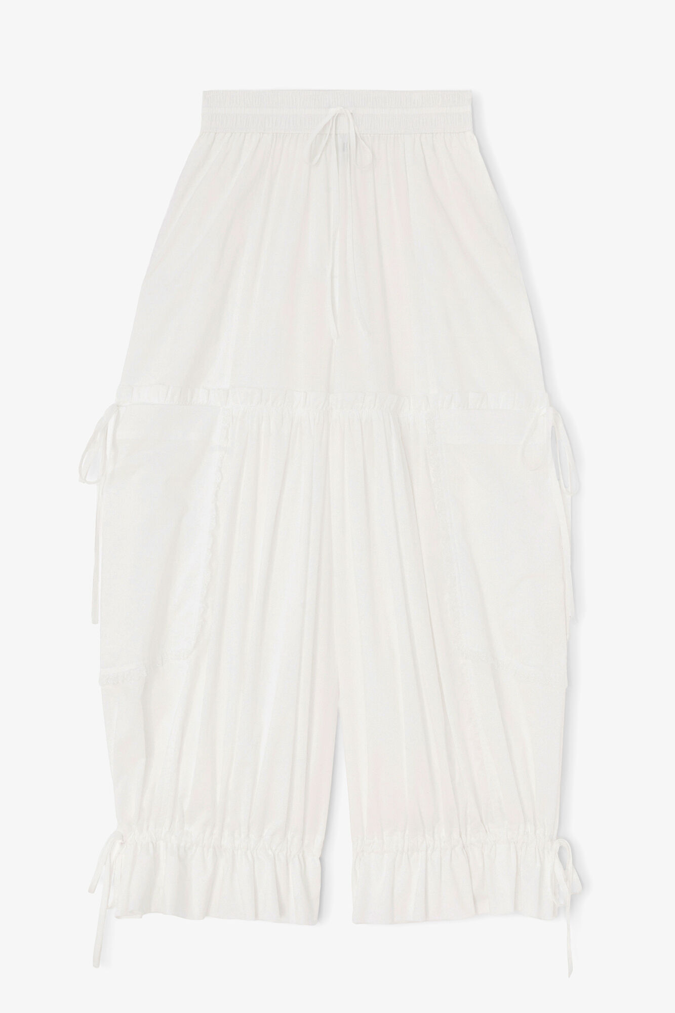 Pants in White Cotton | GANNI US