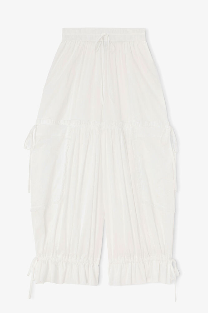 Trousers in White Cotton, Bright White