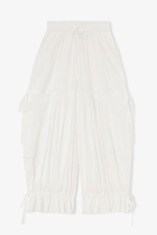 Trousers in White Cotton, Bright White