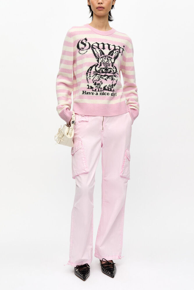 Pink Washed Cotton Twill Pants, Primrose Pink