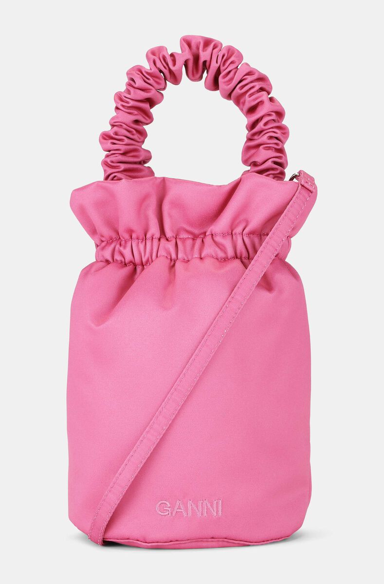 Pouch Mini Bag, Polyester, in colour Phlox Pink - 1 - GANNI