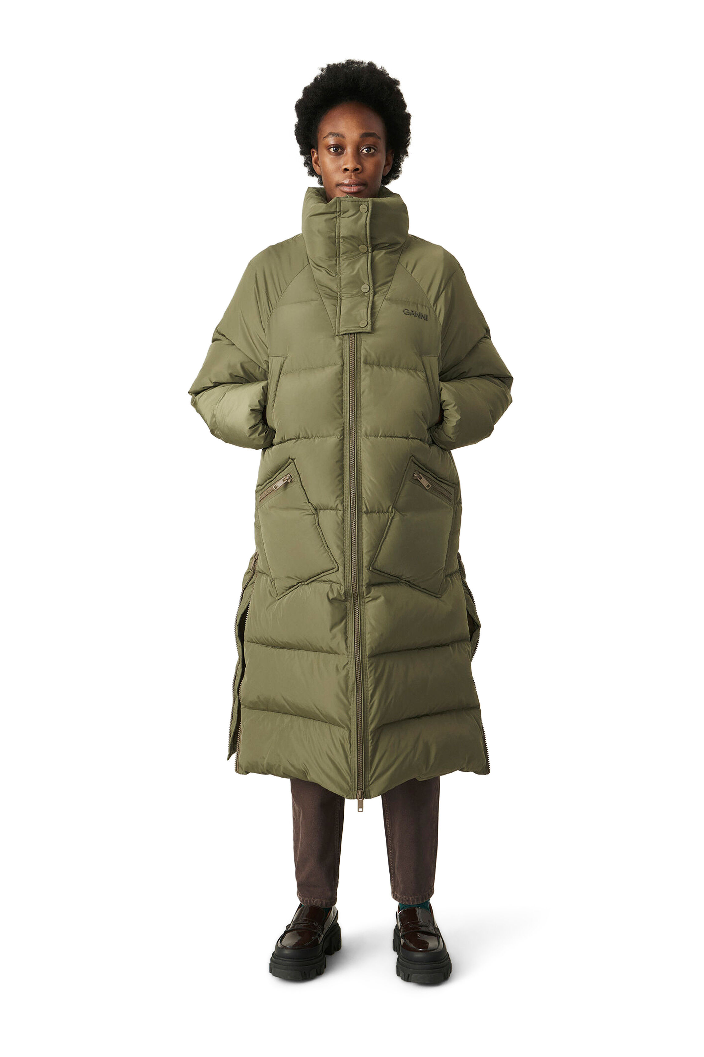 Ganni Oversized Puffer Coat - Kalamata