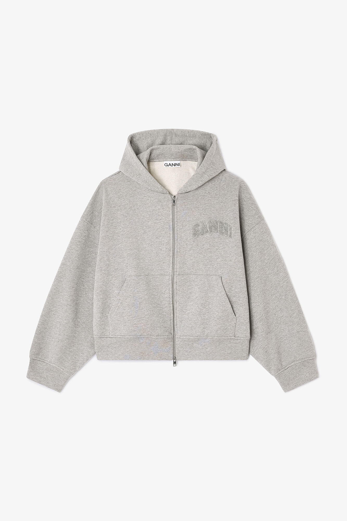 トップス GANNI Oversized Zip Hoodie Software Oversized Zip Hoodie in Black – Shades of Grey Boutique