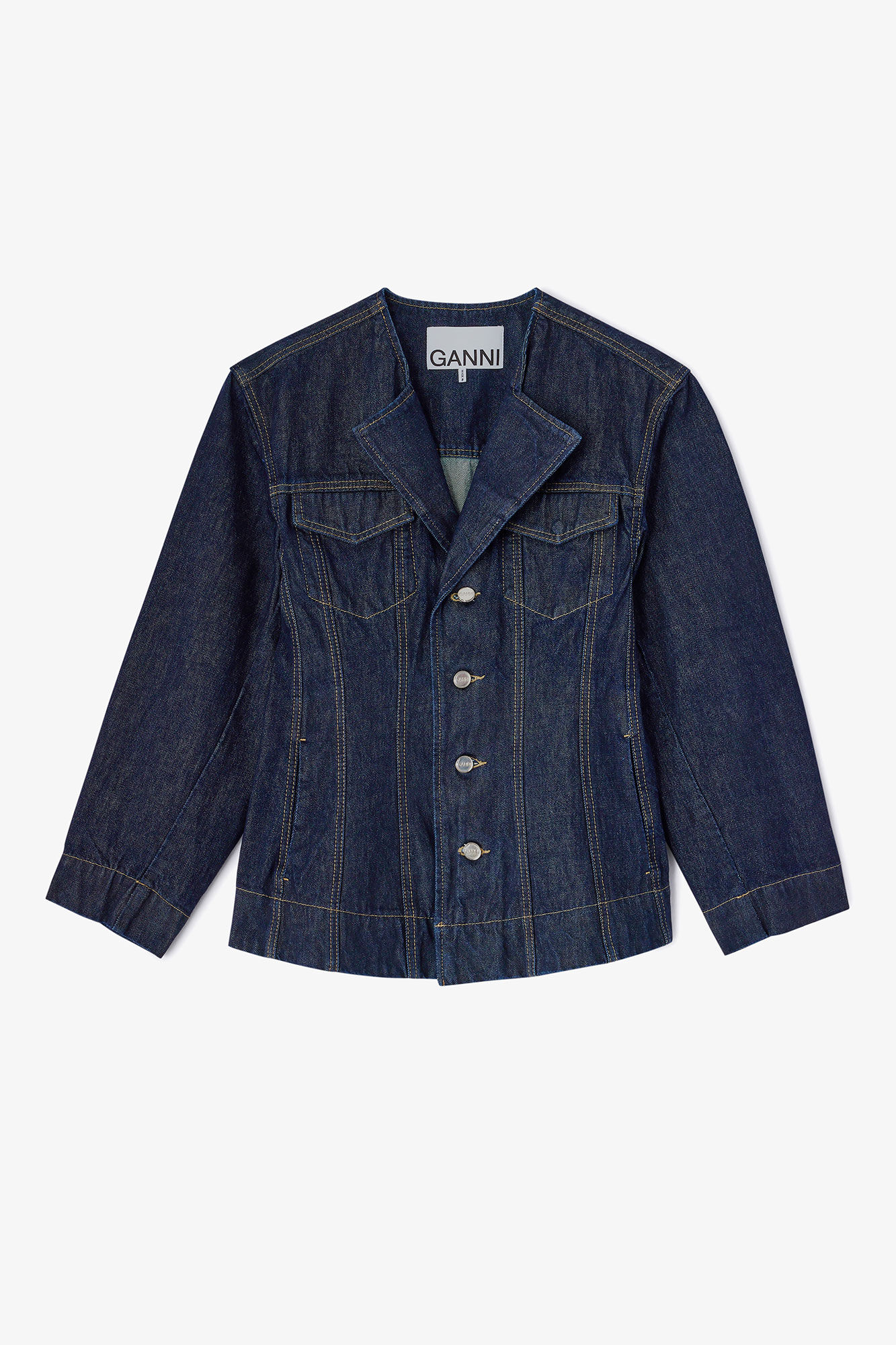 Dark Rinse Denim Blazer, in colour Rinse - 1 - GANNI