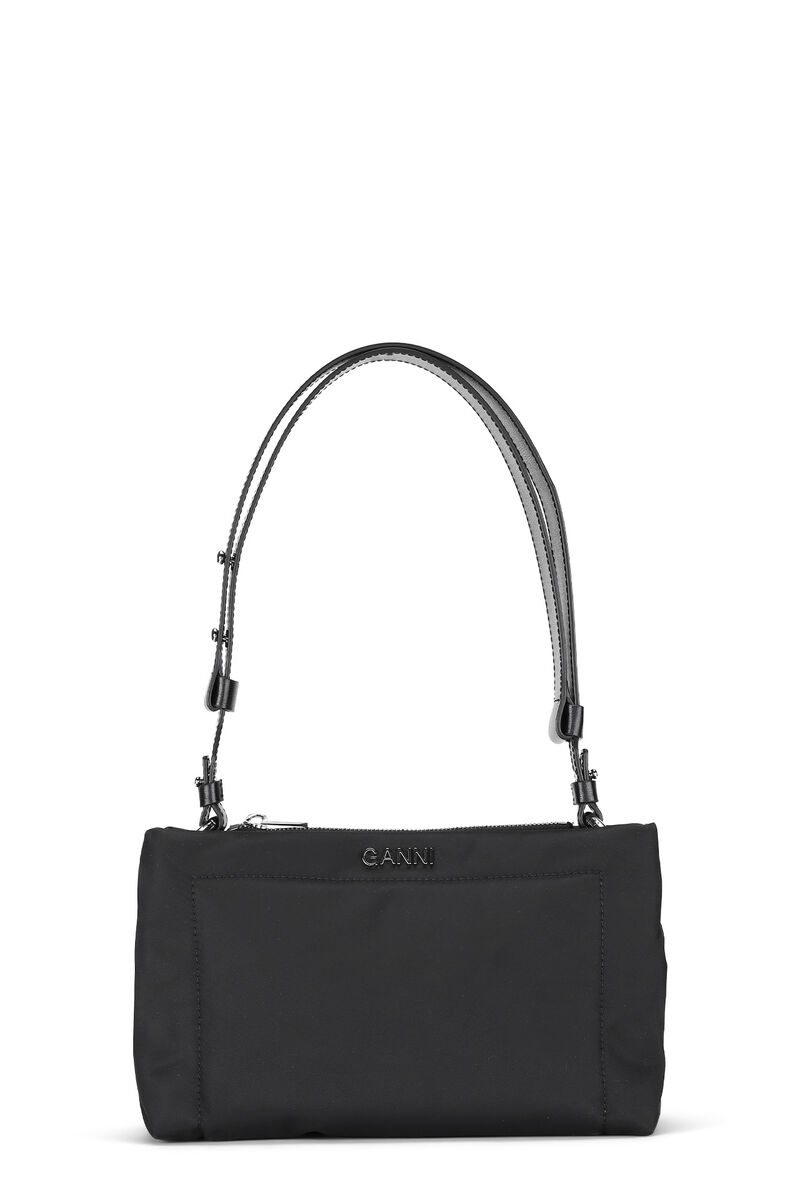 Medium Pillow Baguette Bag, Leather, in colour Black - 1 - GANNI