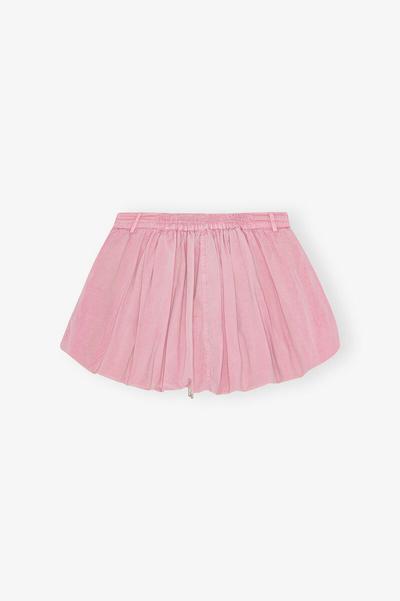 Pink Washed Mini Bubble Skirt, Elastane, in colour Bleached Mauve - 2 - GANNI