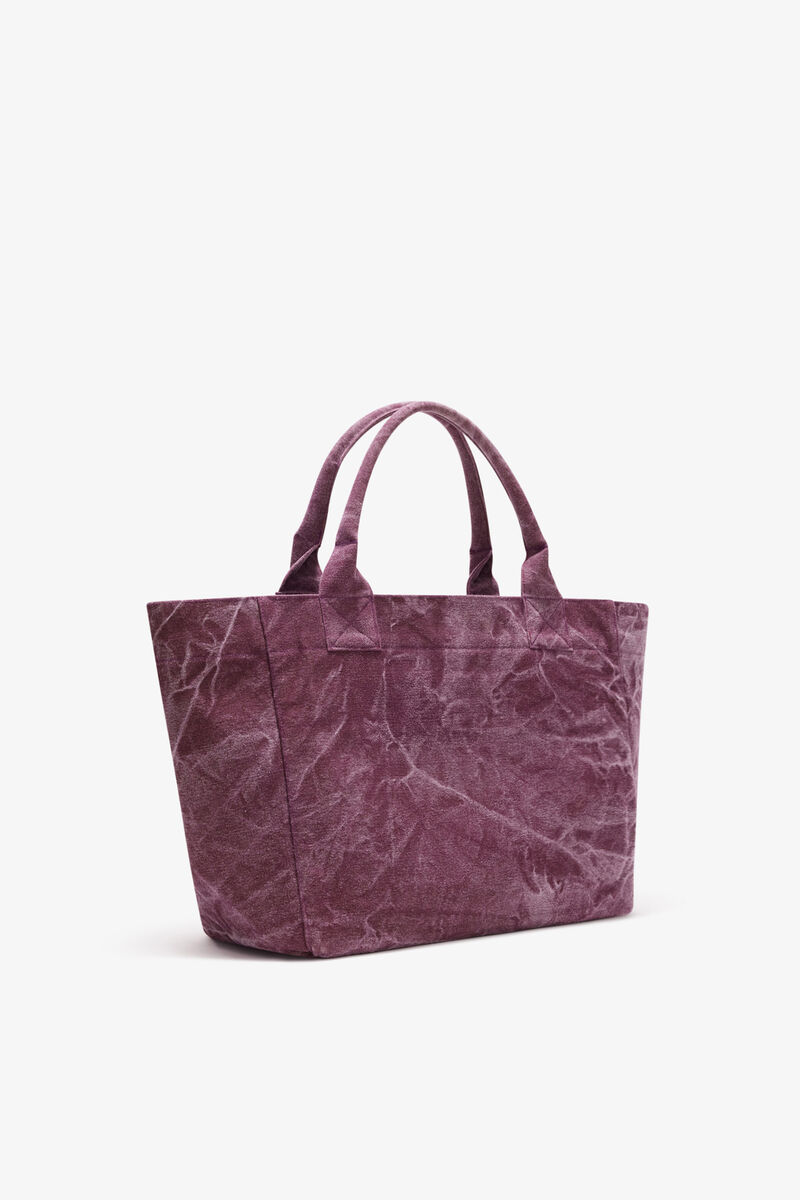 Mittelgro&szlig;e Tragetasche mit Wald-Teddy, Recycled Cotton, in colour Port Royale - 2 - GANNI