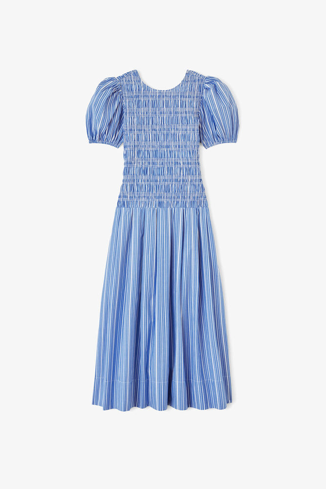 Dress in Striped Cotton, Nouvean Navy