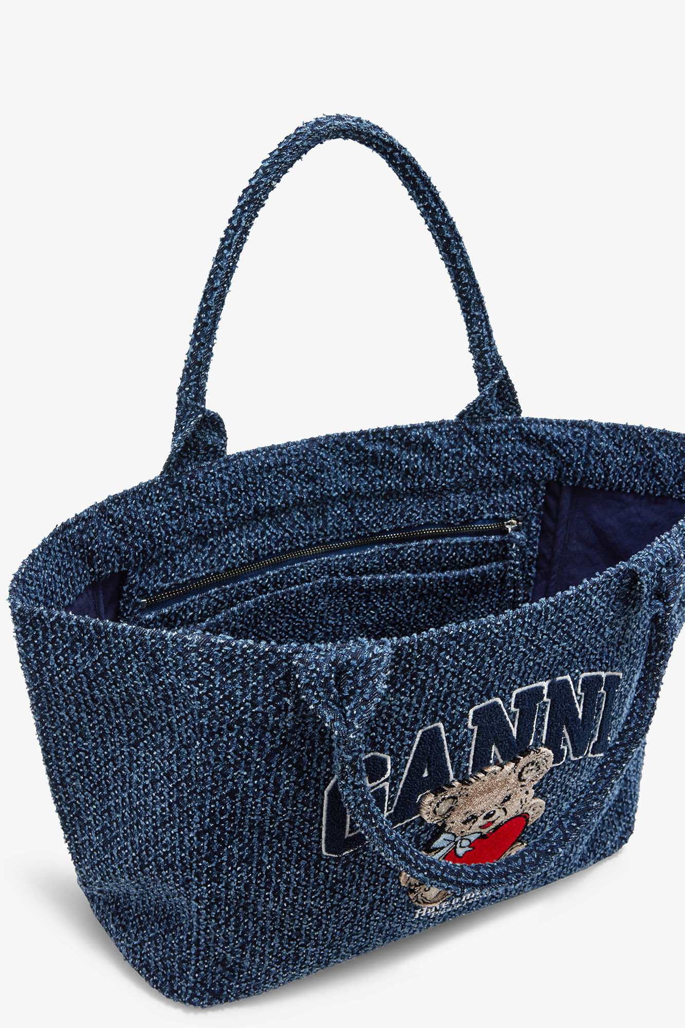Rinse Denim Medium Bear Tote | GANNI US