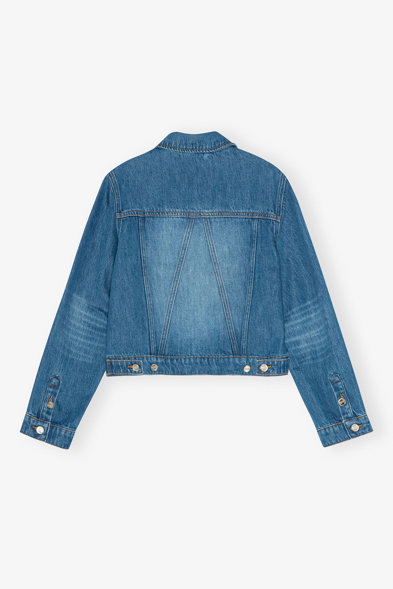 Mellemblå denimjakke, Lyocell, in colour Mid Blue Vintage - 2 - GANNI