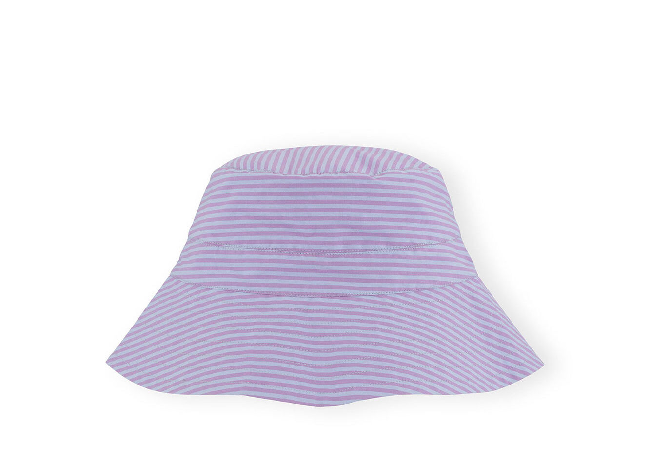 Stripe Cotton Bucket Hat, Cotton, in colour Forever Blue - 1 - GANNI