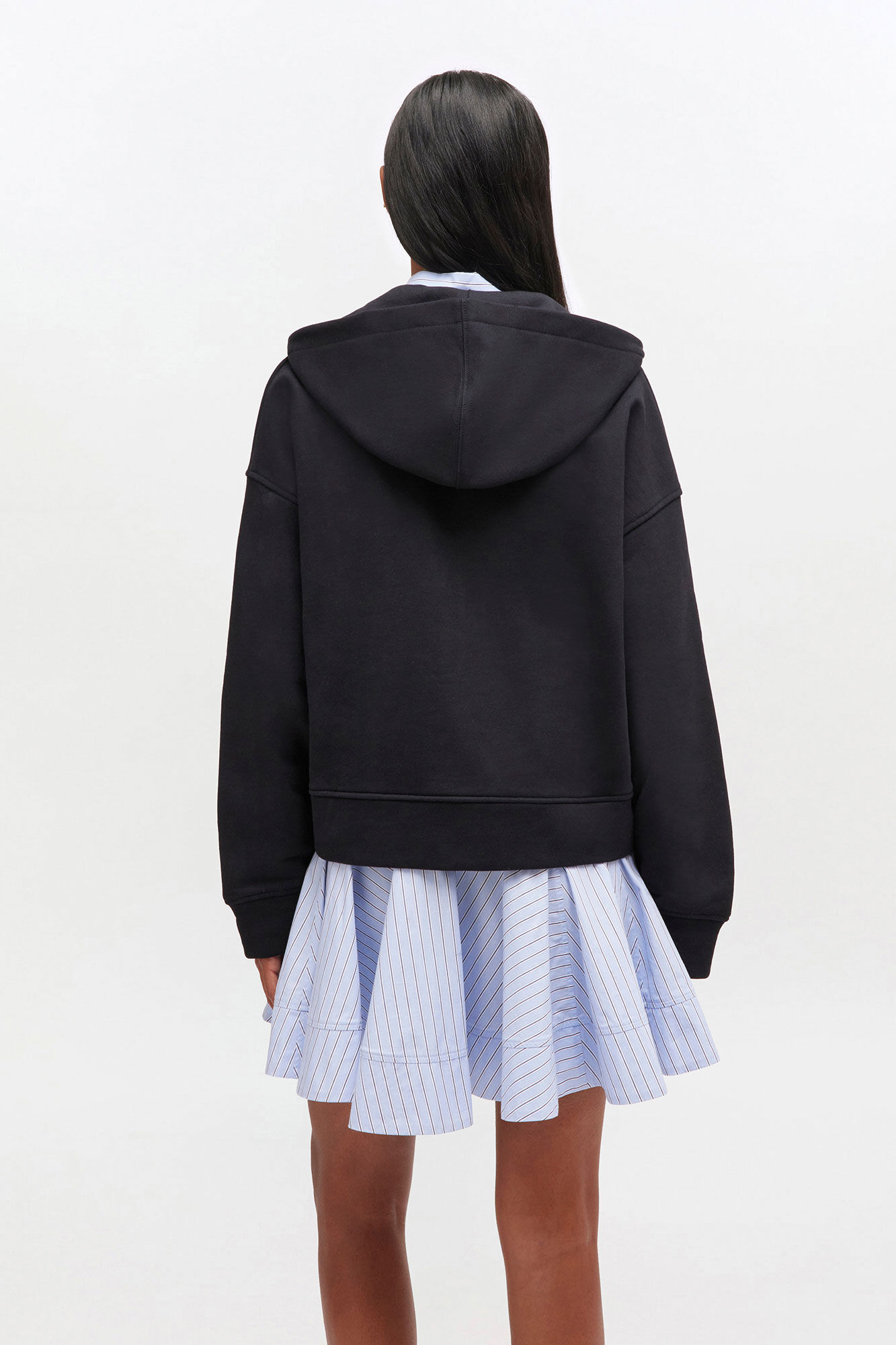 Black Two-way Zip Hoodie, in colour Black/Black - 3 - GANNI