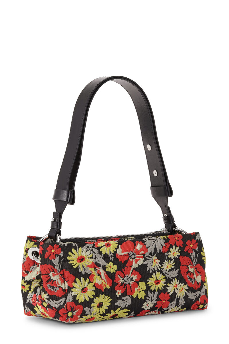 Pillow Baguette Bag , Leather, in colour Meadow Black - 2 - GANNI