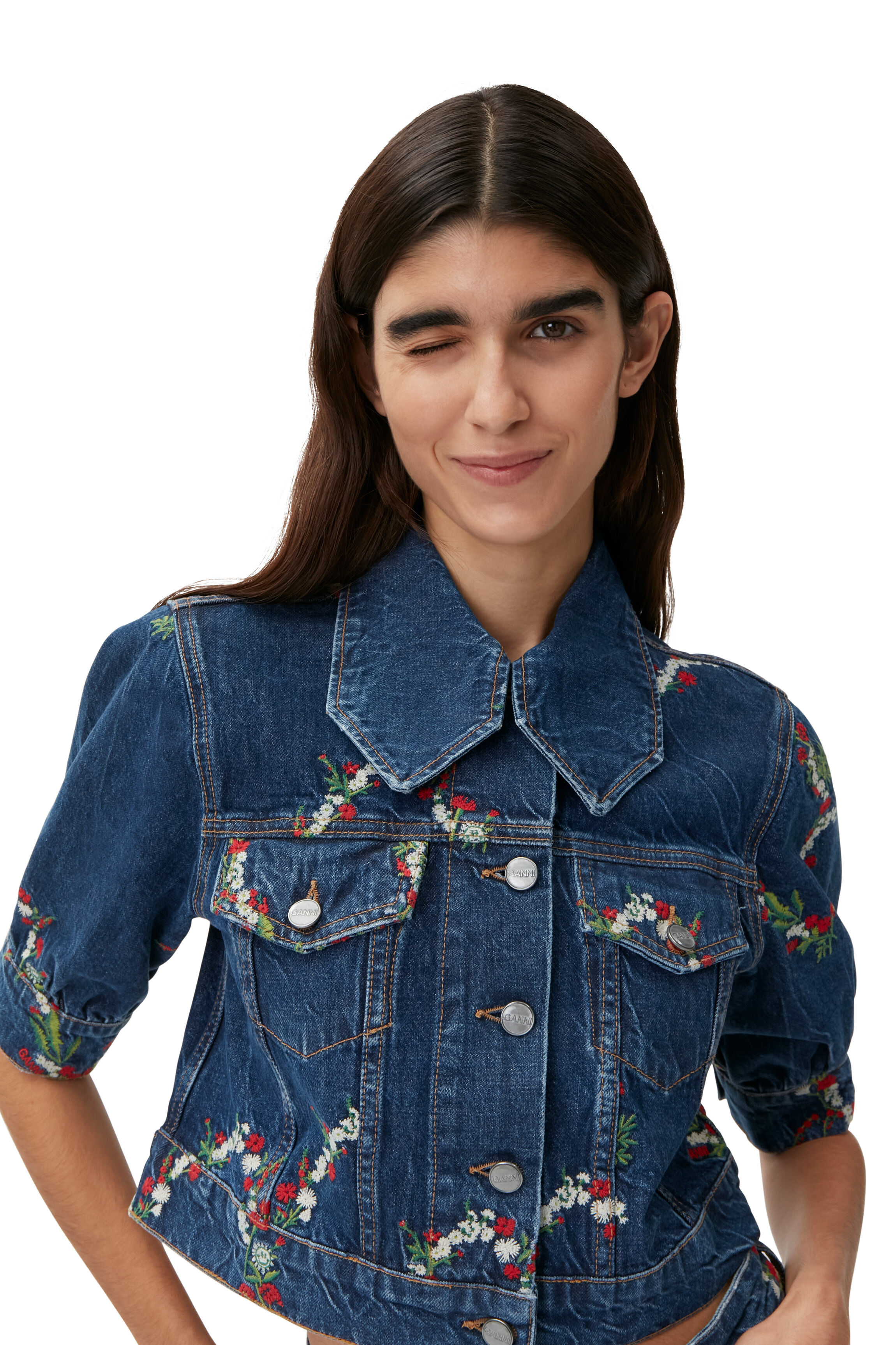 Cropped Denim Jacket | GANNI AU