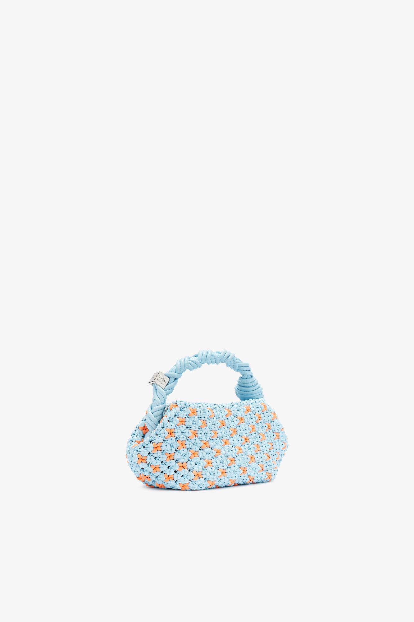 Mini Bou Tasche in geflochtenem Blau, Recycled Leather, in colour Summer Song - 2 - GANNI