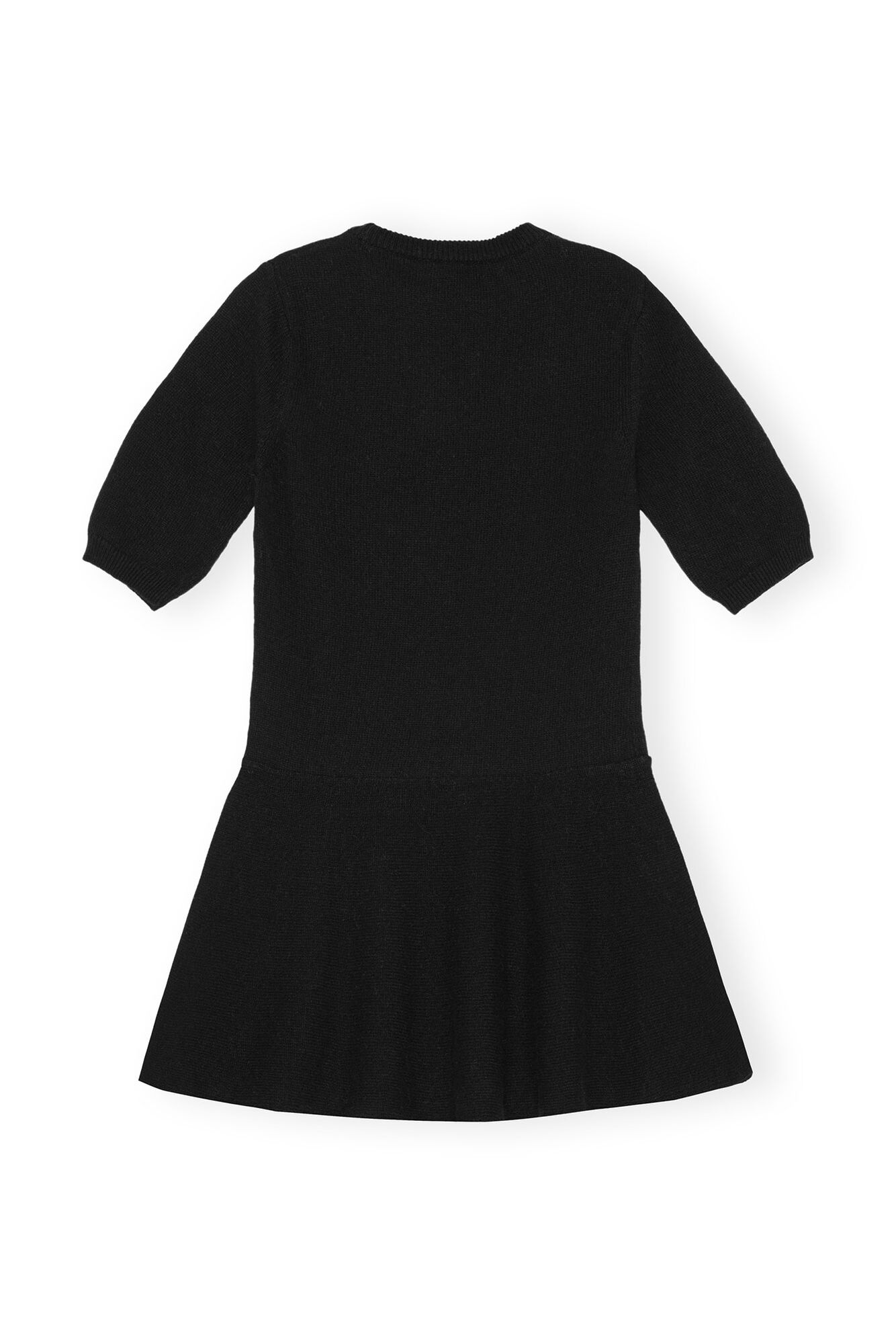 Black Logo Wool Mix Mini Kleid, Recycled Polyamide, in colour Black - 2 - GANNI