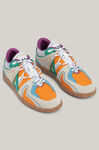 Recycled Retro Sporty Sneakers, Leather, in colour Bright Marigold - 2 - GANNI