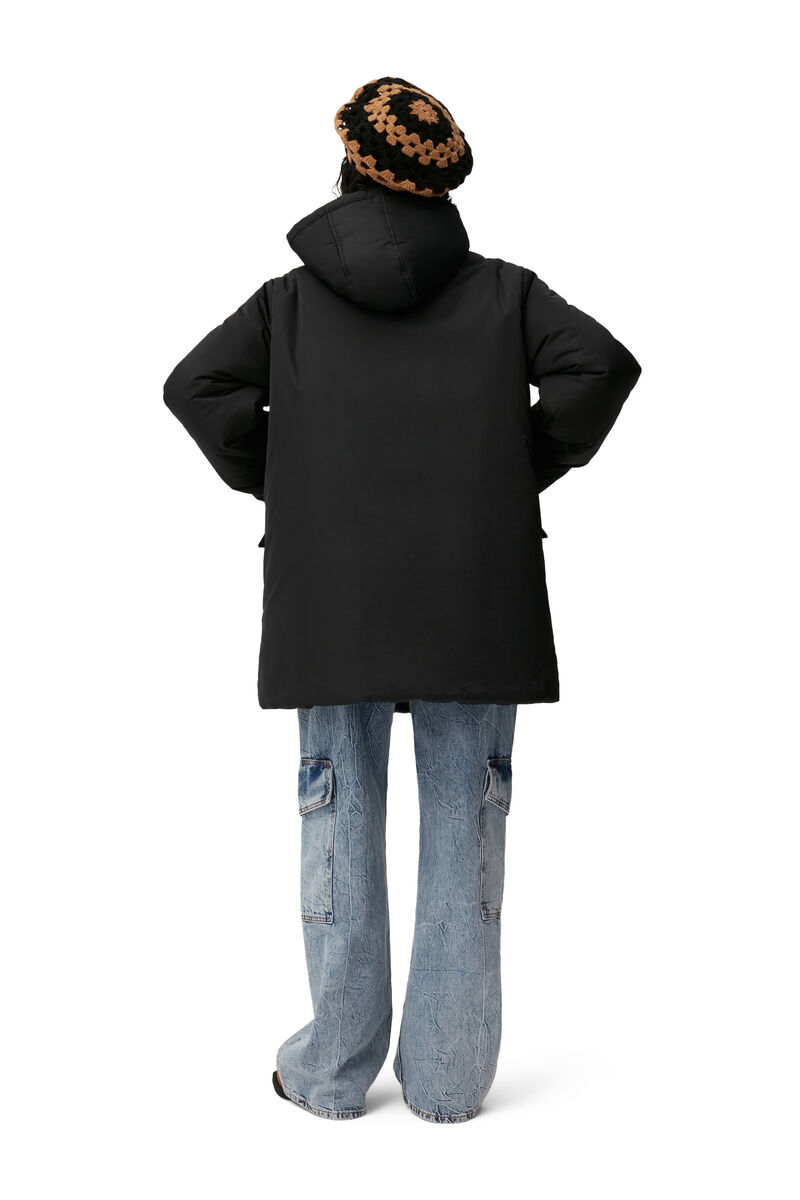 Shiny Midi Jacket , Recycled Polyester, in colour Black - 2 - GANNI