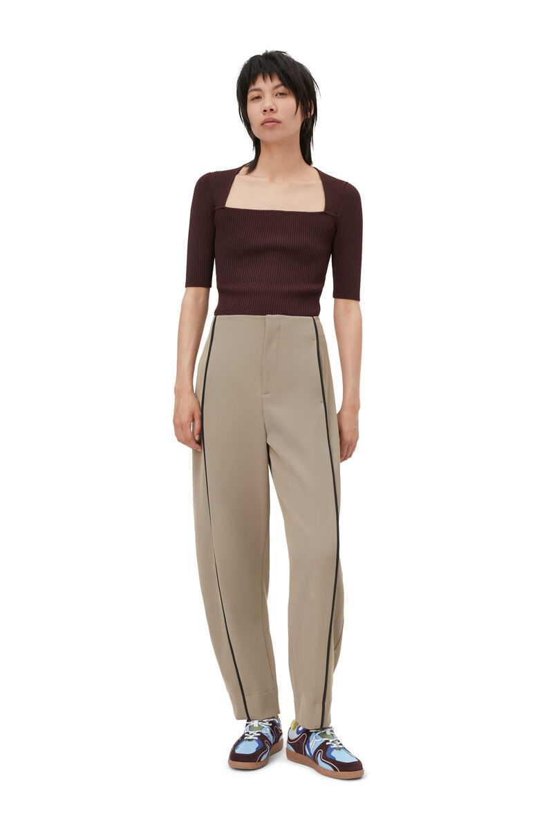 Melange-Strickbluse, Elastane, in colour Port Royale - 1 - GANNI