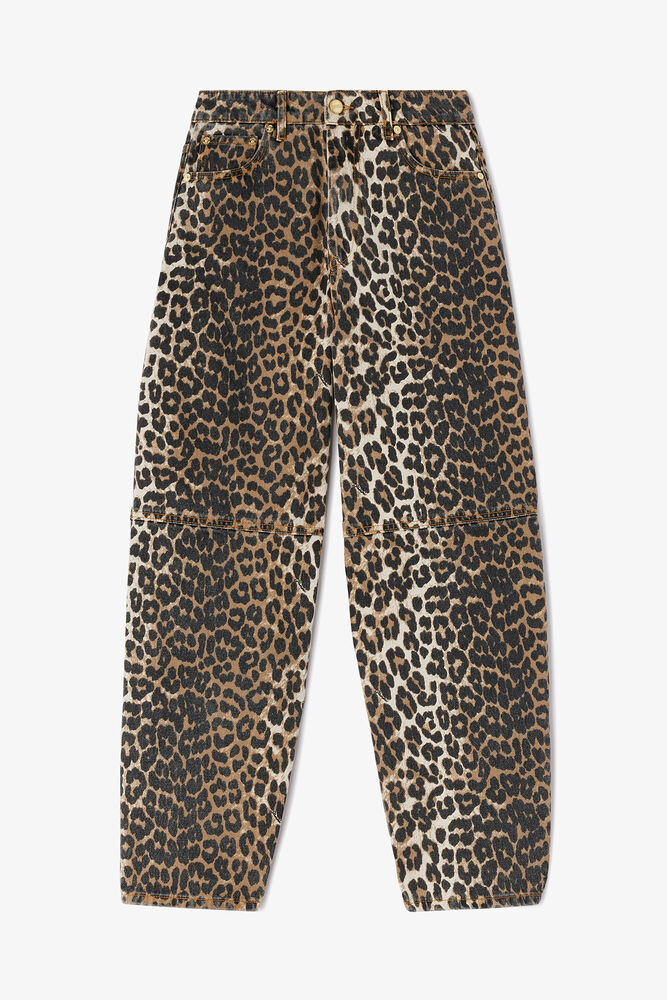 Stary Jeans in Leopard Print, Almond Milk