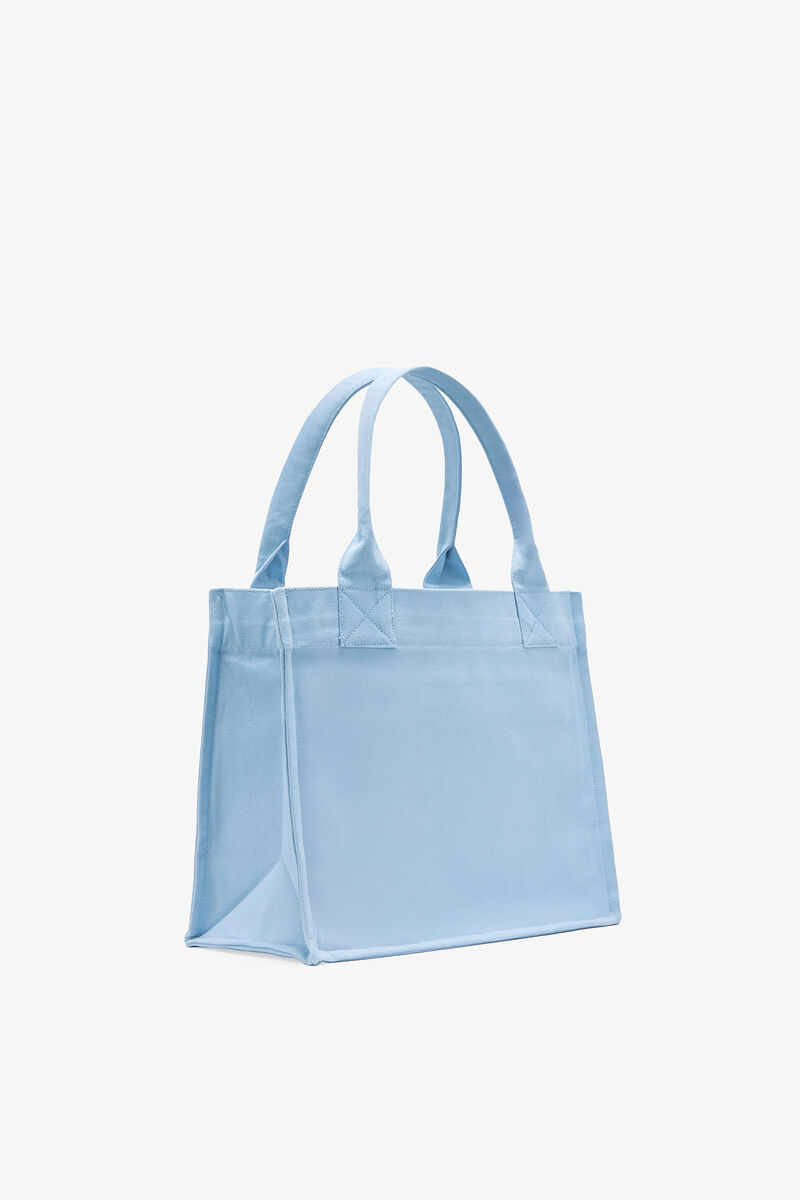 Blue Animal Large Tote, Recycled Cotton, in colour Soft Chambray - 2 - GANNI