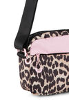 Recycled Festival Bag, Recycled Polyester, in colour Leopard - 3 - GANNI