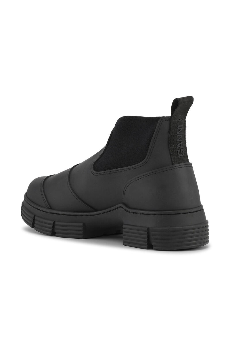 Crop City Boots i gummi, Recycled rubber, in colour Black - 2 - GANNI