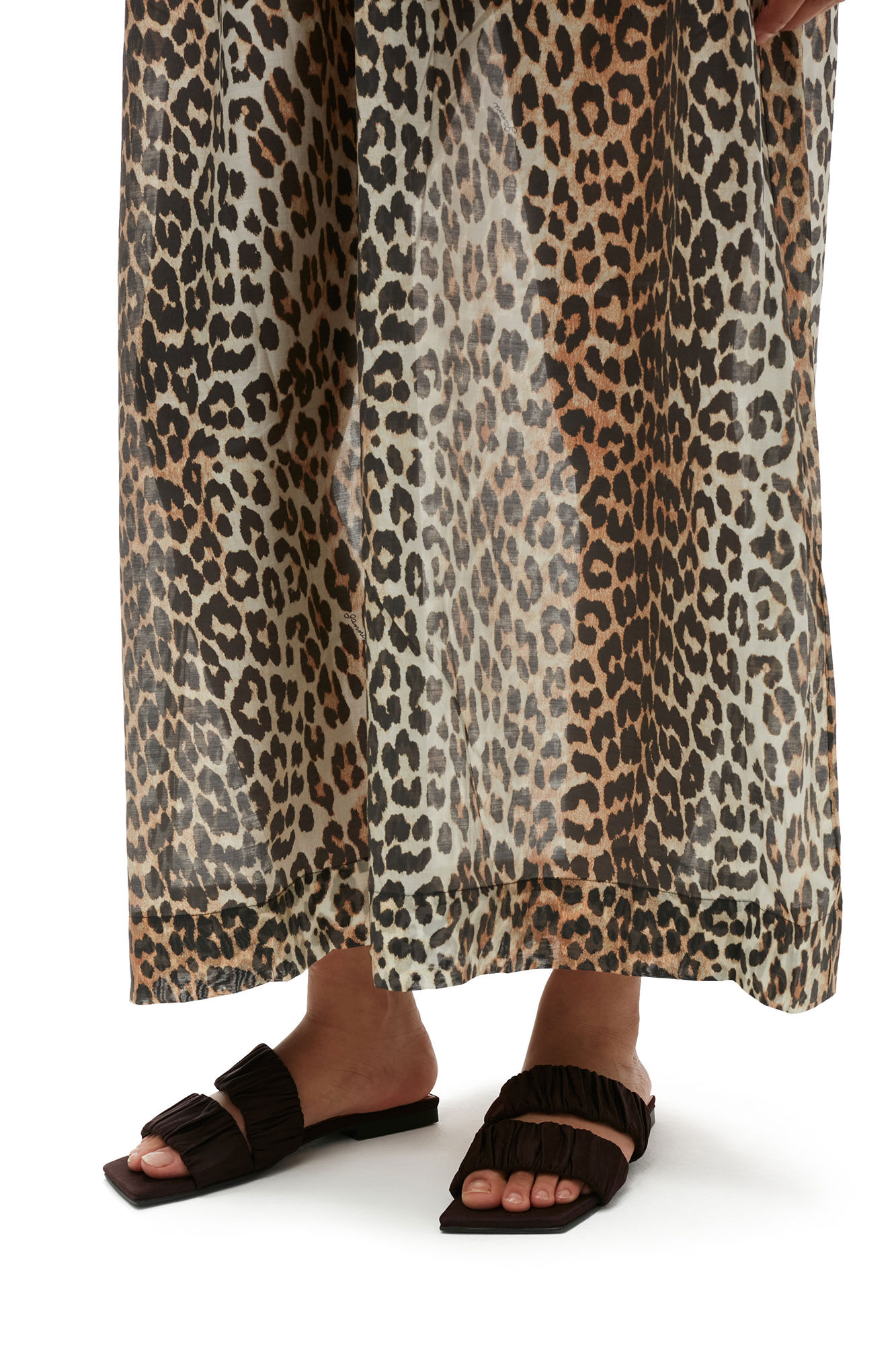Sheer Voile Maxi Strap Dress, Lyocell, in colour Almond Milk - 8 - GANNI