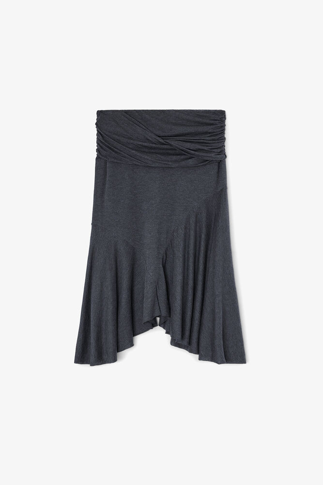 Long Skirt in Grey Jersey, Phantom