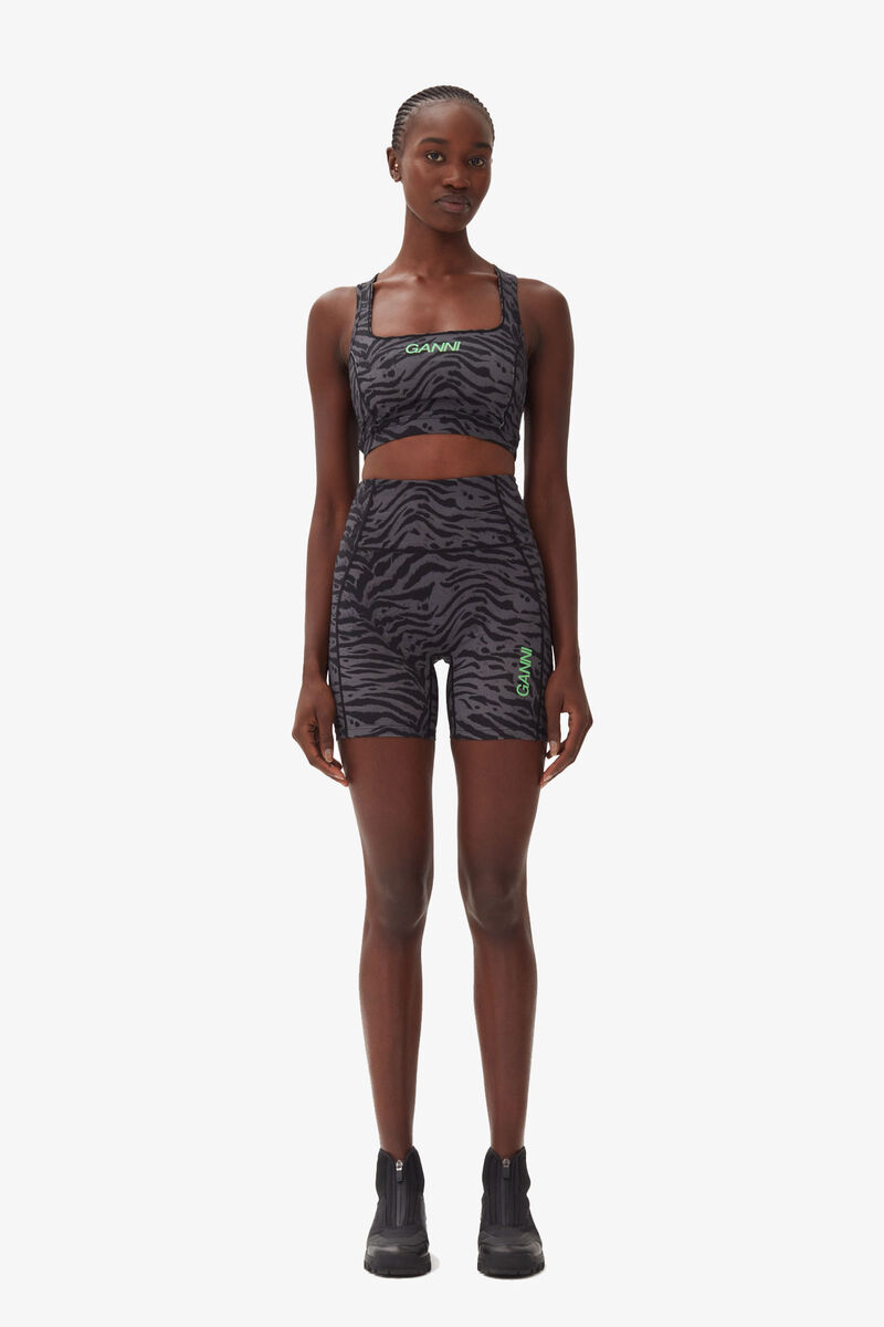 Active Ultra High Waist Shorts, Recycled Nylon, in colour Phantom - 1 - GANNI