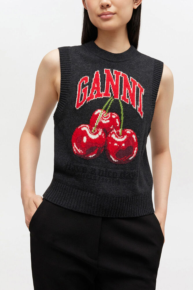 Graphic Wool Vest, Phantom