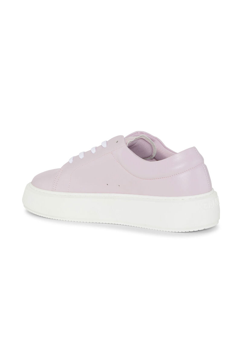 Sporty Mix Platform Sneaker, Vegan Leather, in colour Light Lilac - 2 - GANNI
