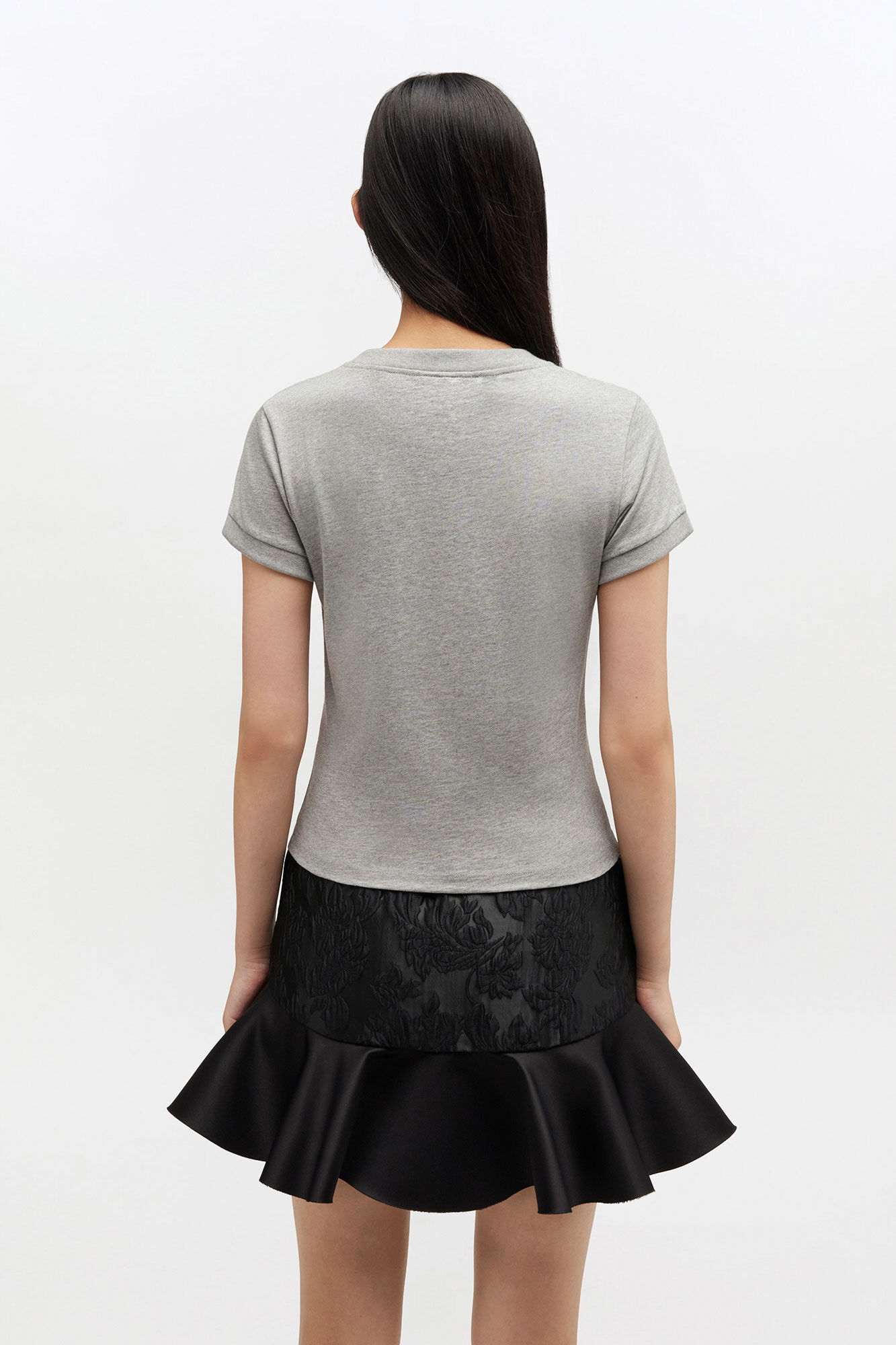 Grey Printed Baby Fit T-shirt, Organic Cotton, in colour Paloma - 3 - GANNI