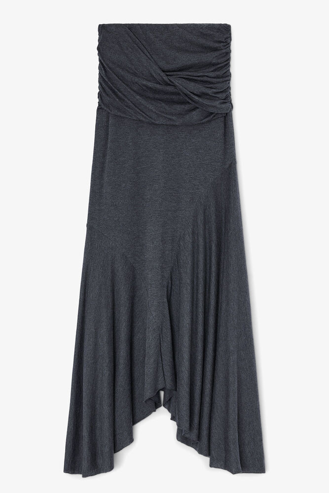 Long Skirt in Grey Jersey, Phantom