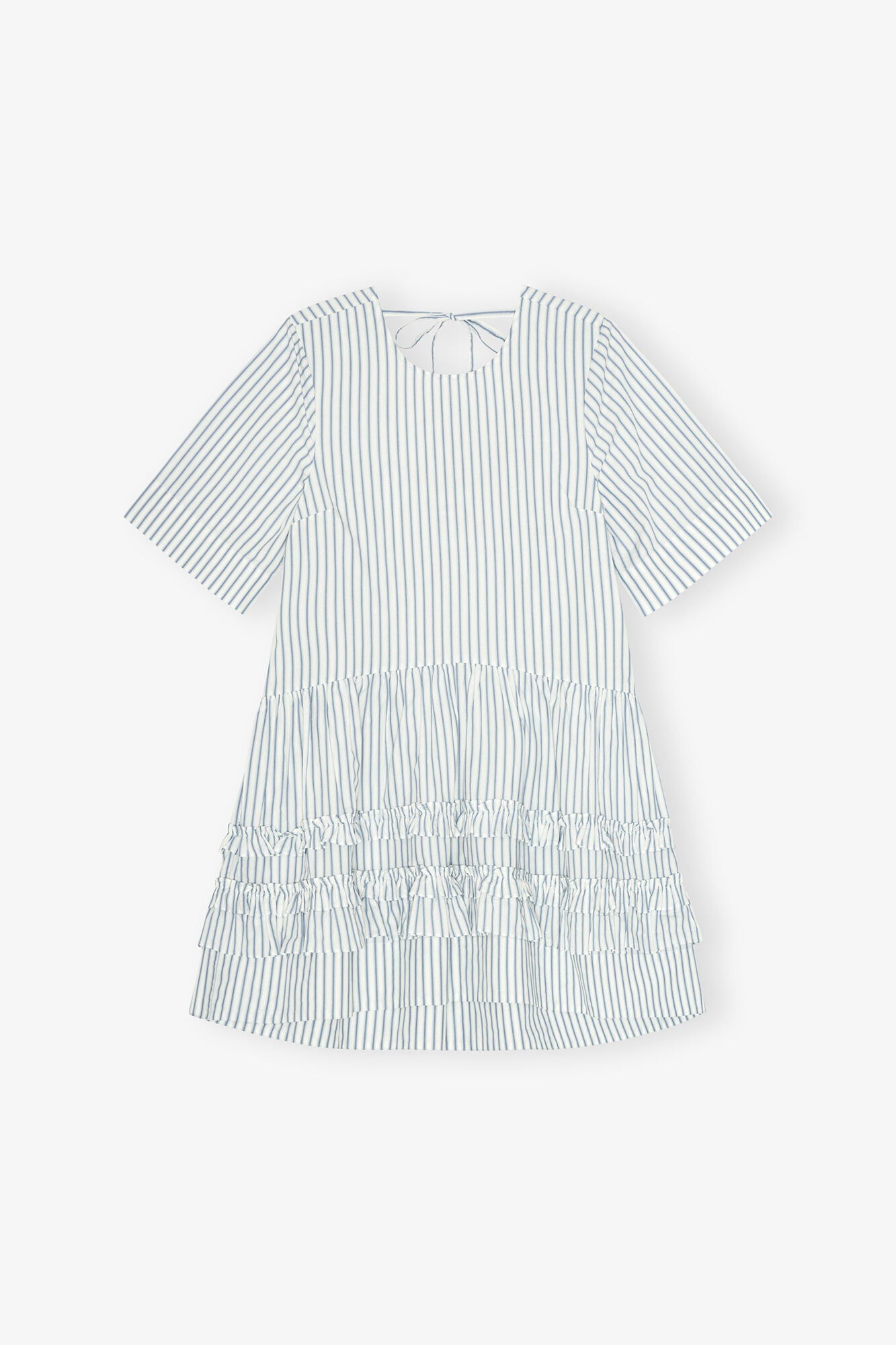 Gestreiftes Bio-Baumwoll-Minikleid, Organic Cotton, in colour Egret - 1 - GANNI