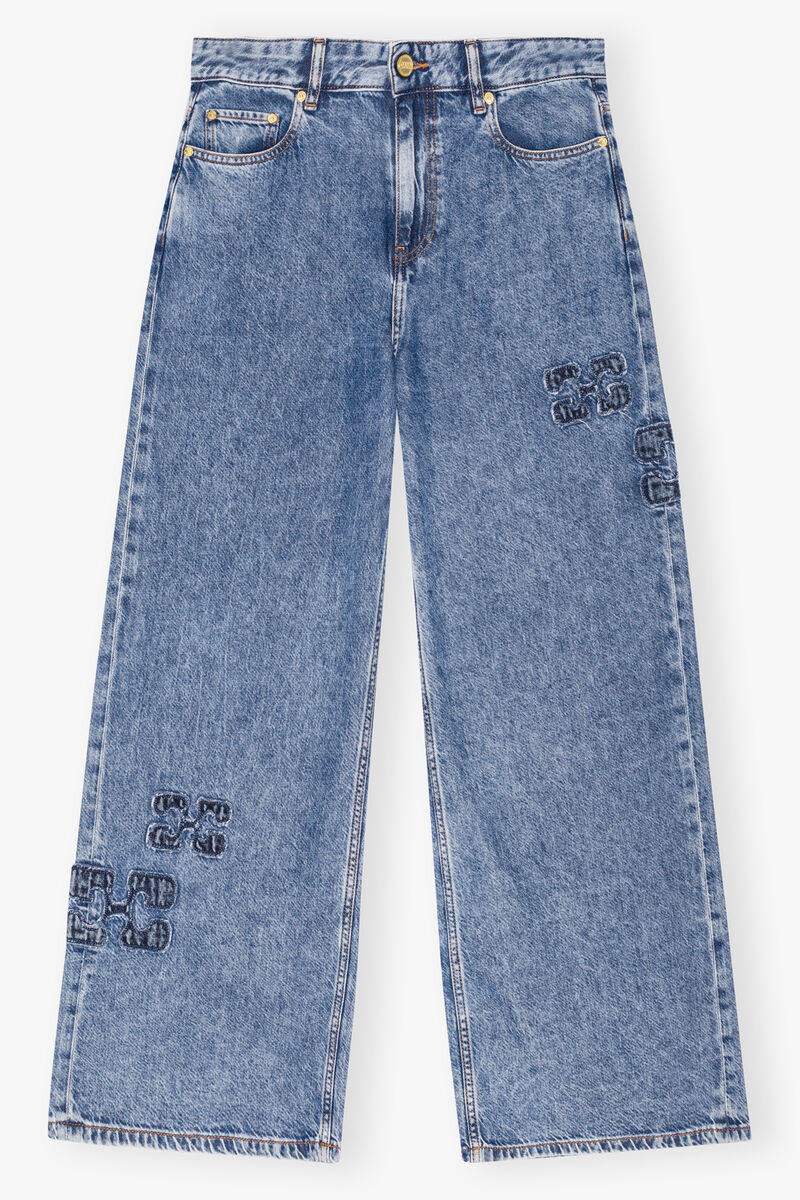 Blue Jeans, Lyocell, in colour Mid Blue Stone - 1 - GANNI