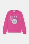 Stamp University Of Love Sweatshirt, Cotton, in colour Phlox Pink - 1 - GANNI