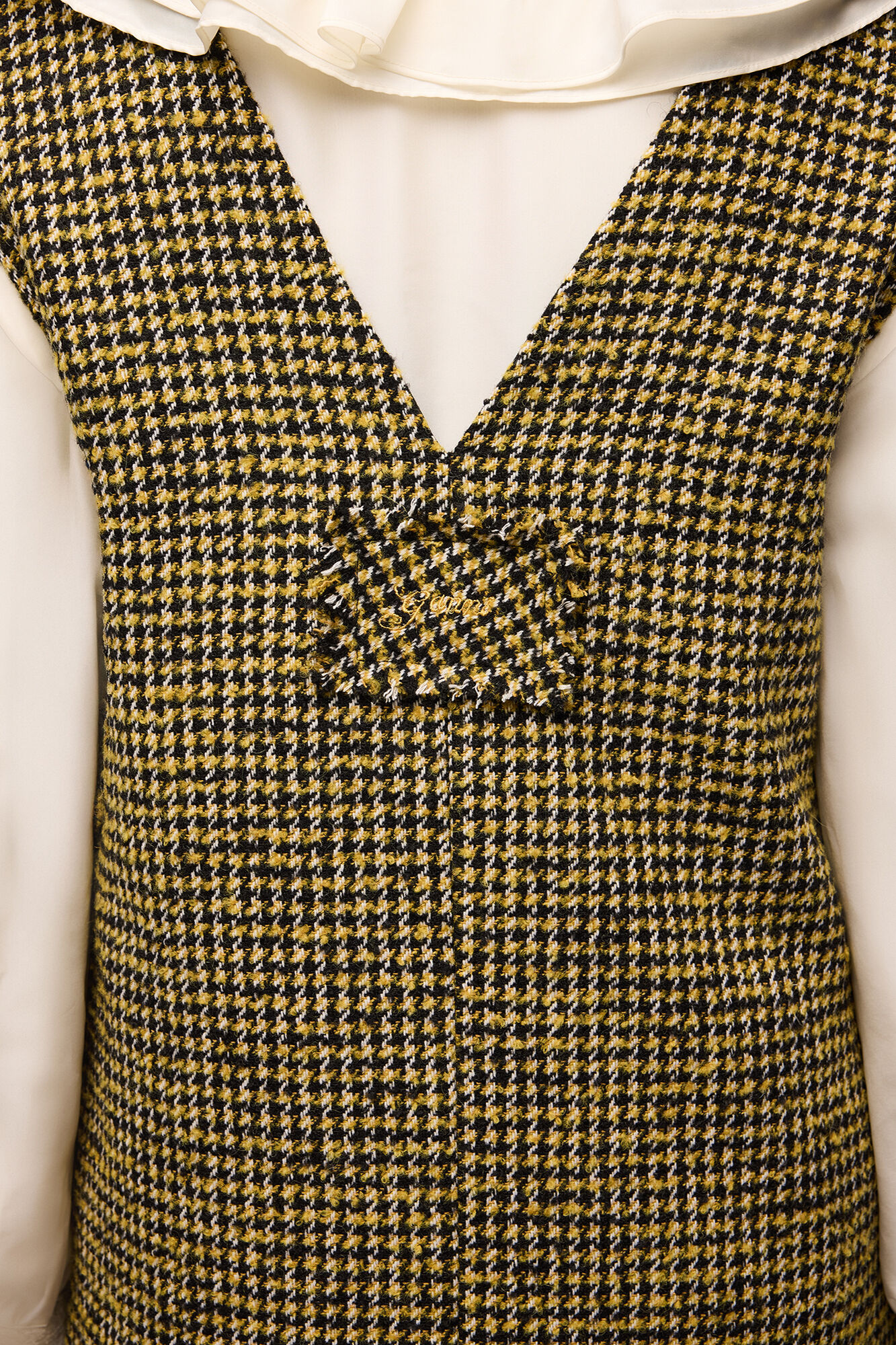 Kjole i gult tern, Recycled Polyester, in colour Blazing Yellow - 3 - GANNI
