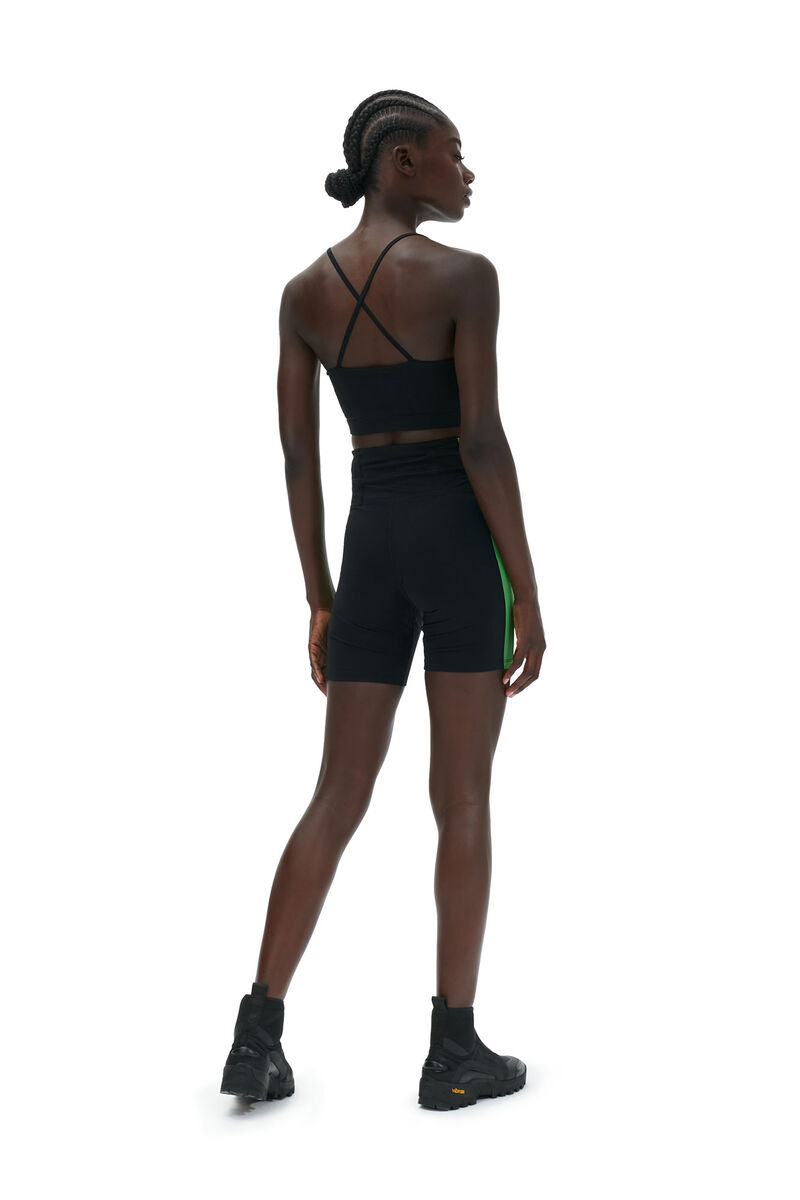 Active Strap Top, Recycled Nylon, in colour Black - 2 - GANNI