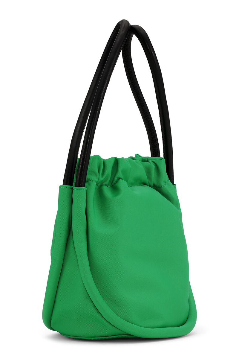 Knot Mini Purse, Recycled Leather, in colour Kelly Green - 2 - GANNI