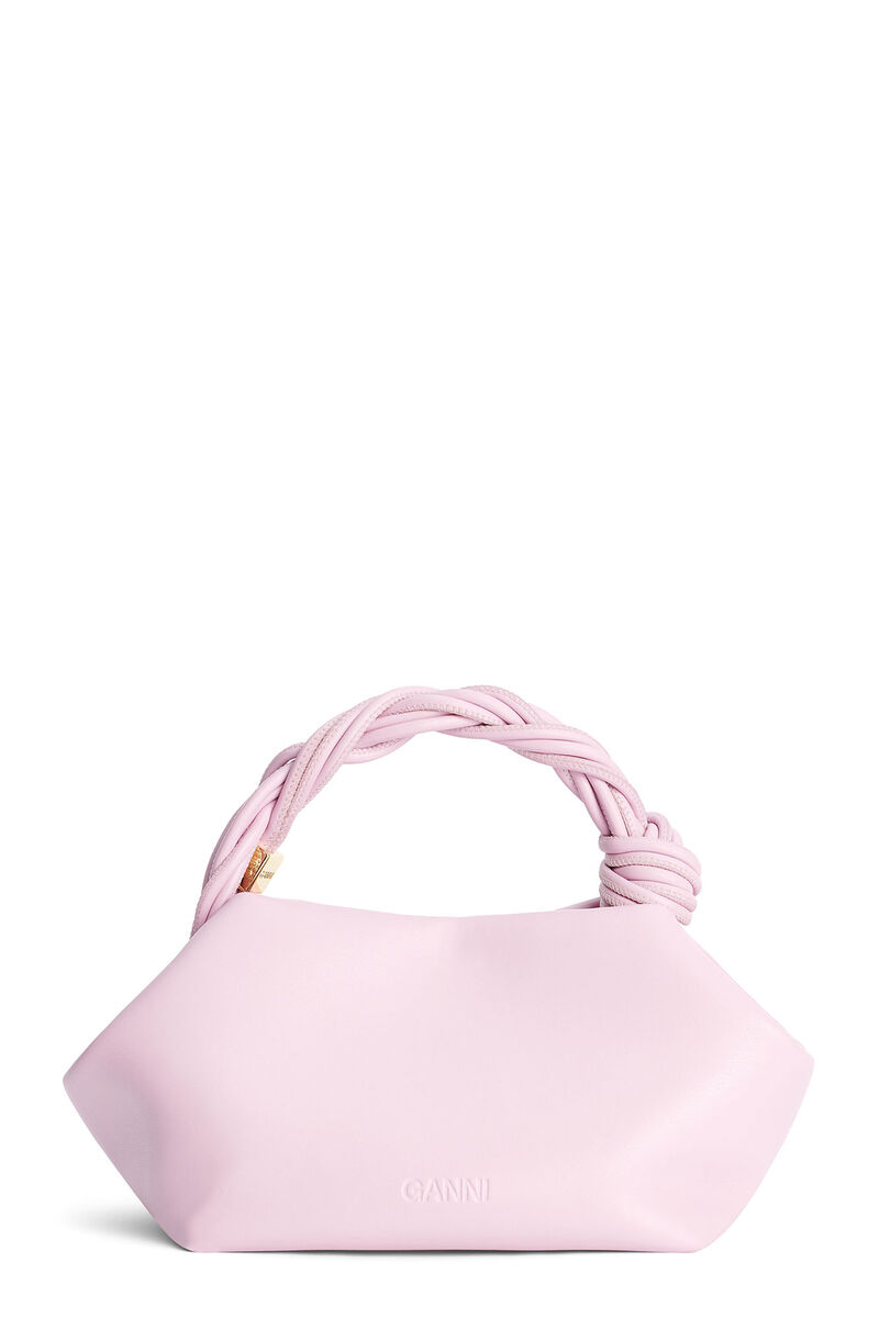Light Pink Small GANNI Bou Bag, Polyester, in colour Pink Nectar - 2 - GANNI