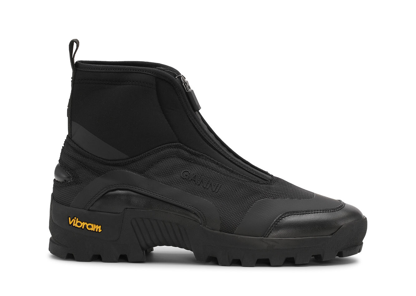 Black Performance High Top Zip Sneakers, in colour Black - 1 - GANNI
