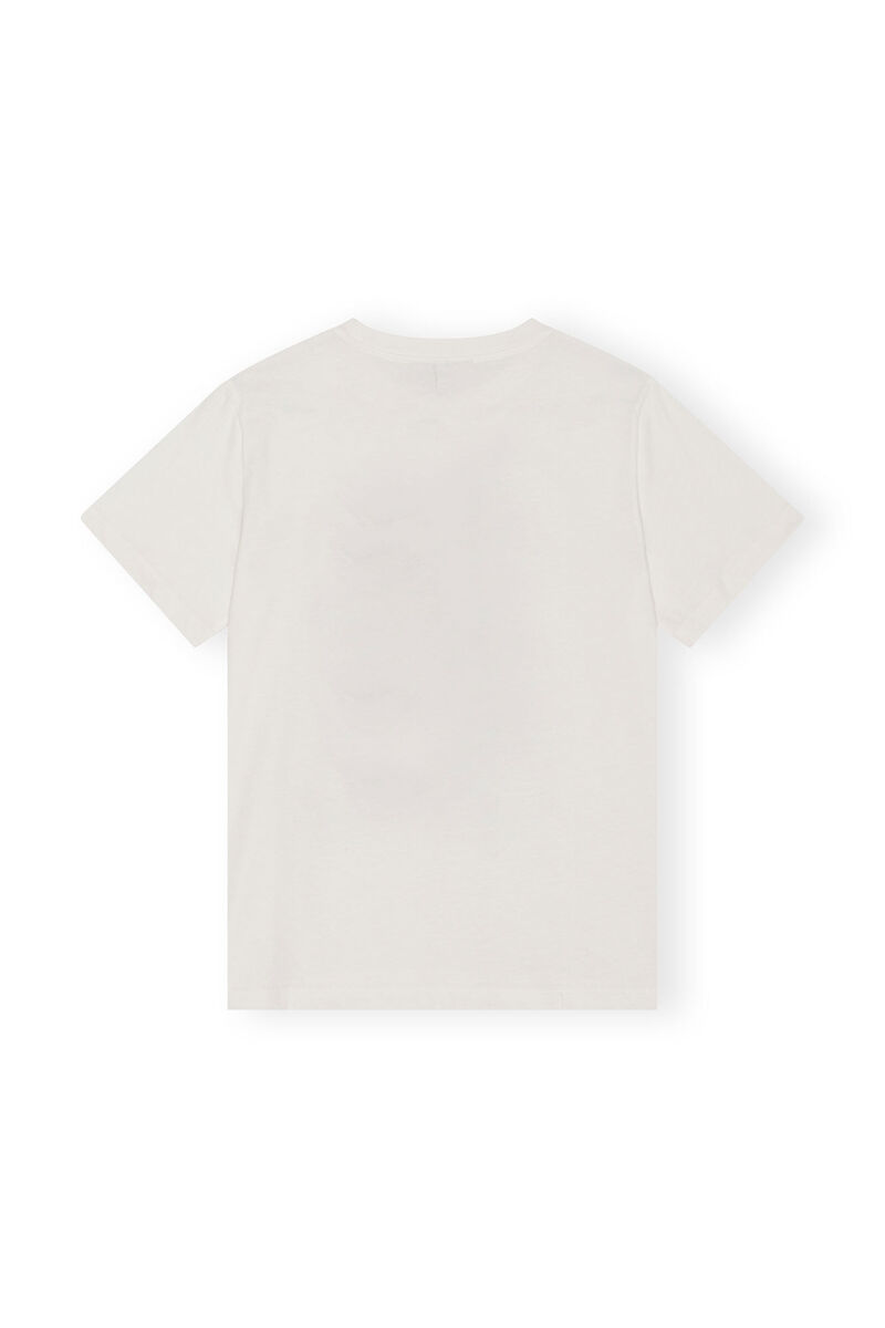 Lässiges Plum-T-Shirt, Cotton, in colour Egret - 2 - GANNI
