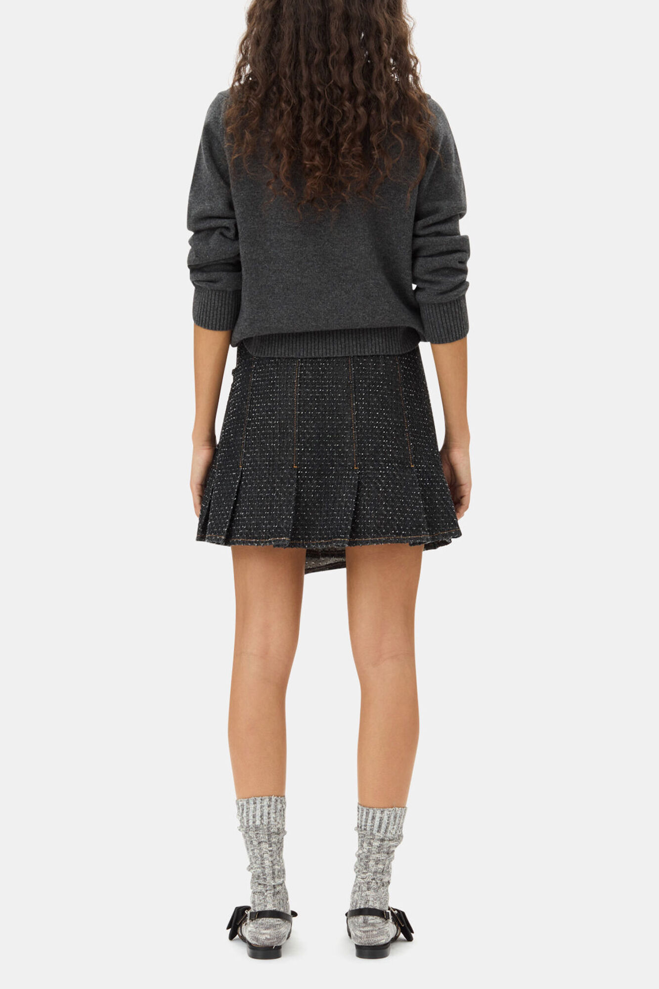 Dark Grey Graphic Bear Sweater, Wool, in colour Gray Quill - 4 - GANNI