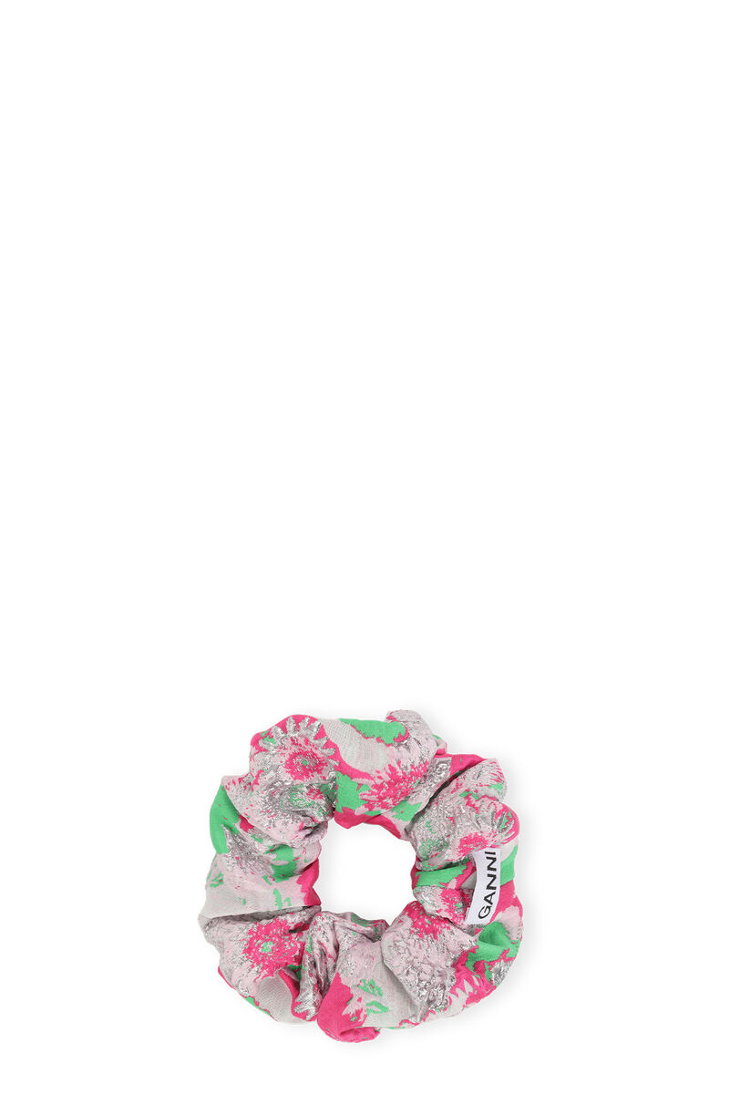 3D Jacquard Scrunchie, Metallic, in colour Sugar Plum - 1 - GANNI