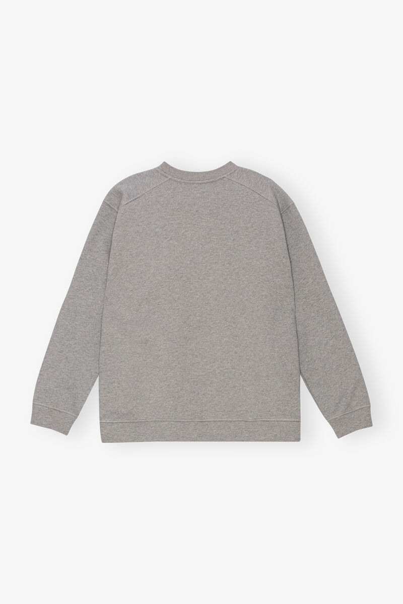 Grey Fleece Sweatshirt, Cotton, in colour Paloma Melange - 2 - GANNI