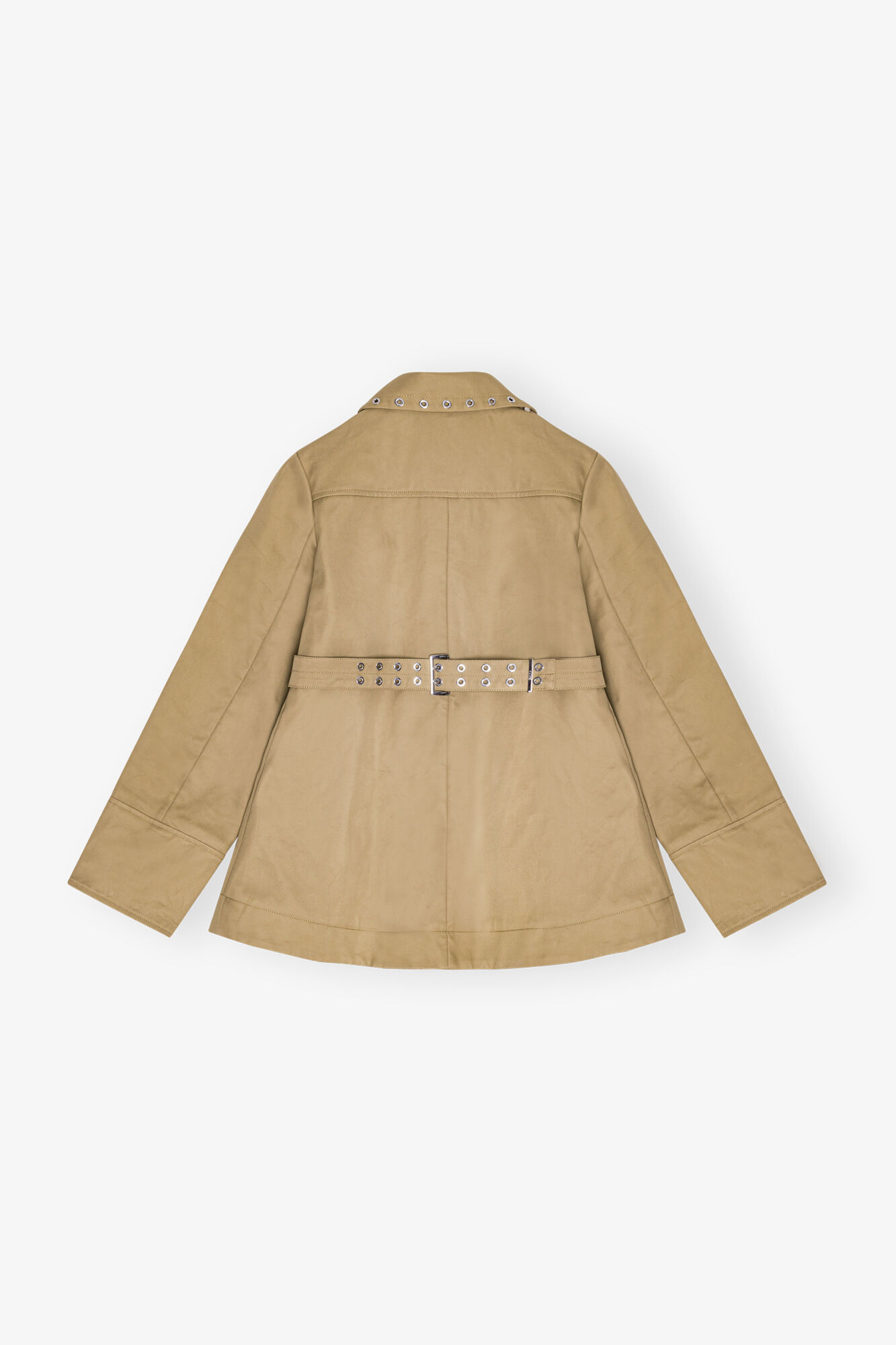 Camel Bonded Cotton Jacket, Cotton, in colour Tiger's Eye - 2 - GANNI